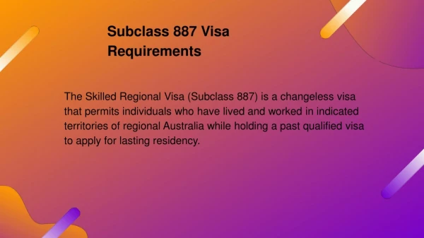 subclass 887 visa requirements