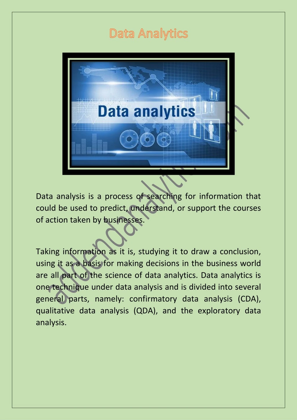 data analysis is a process of searching