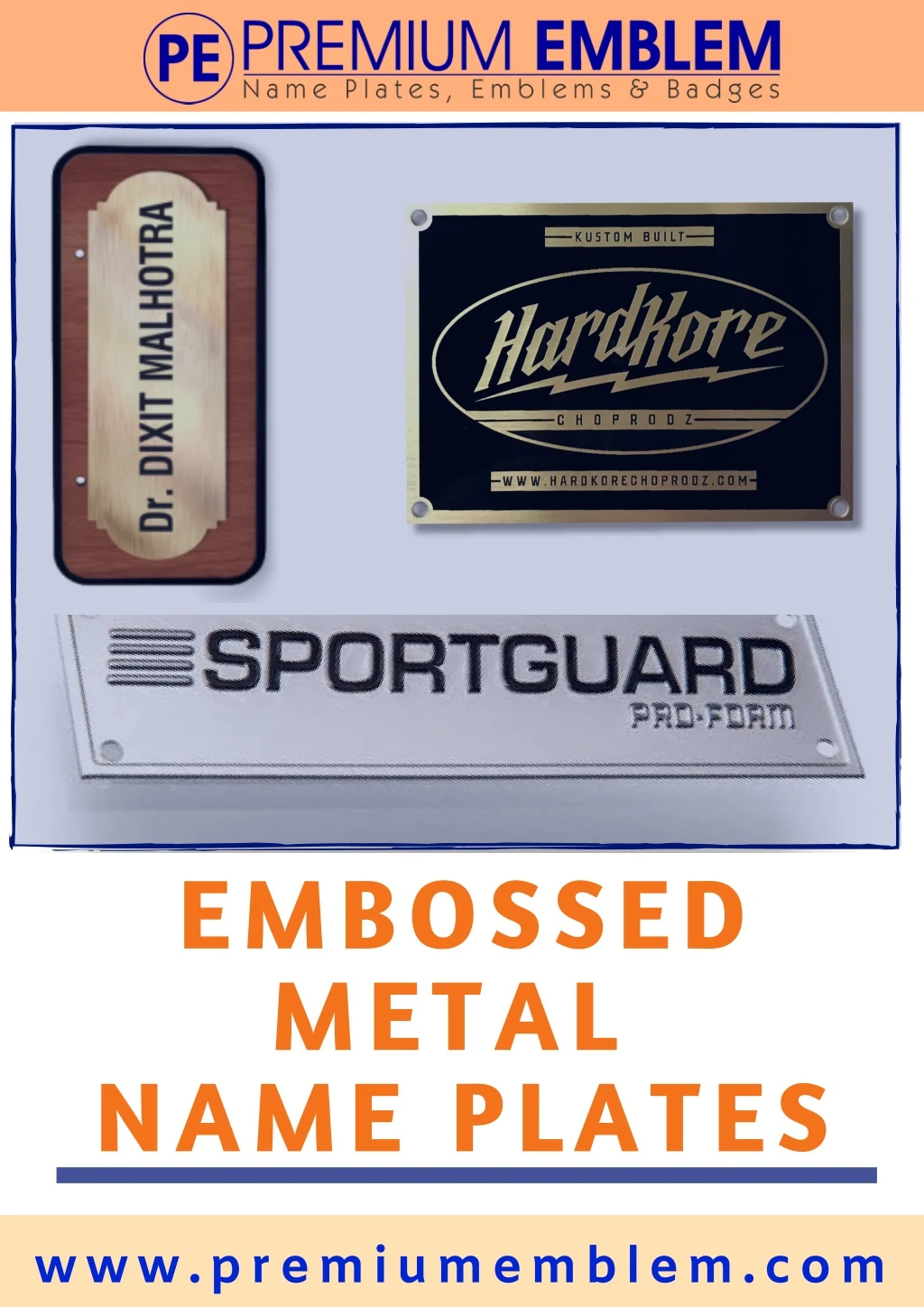 embossed metal name plates