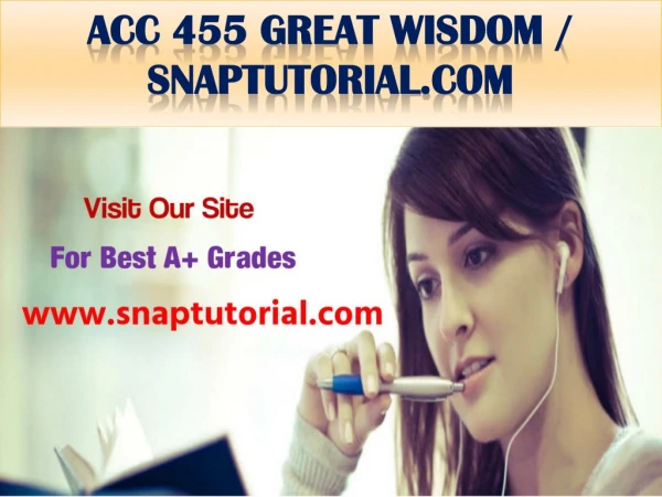 acc 455 great wisdom snaptutorial com