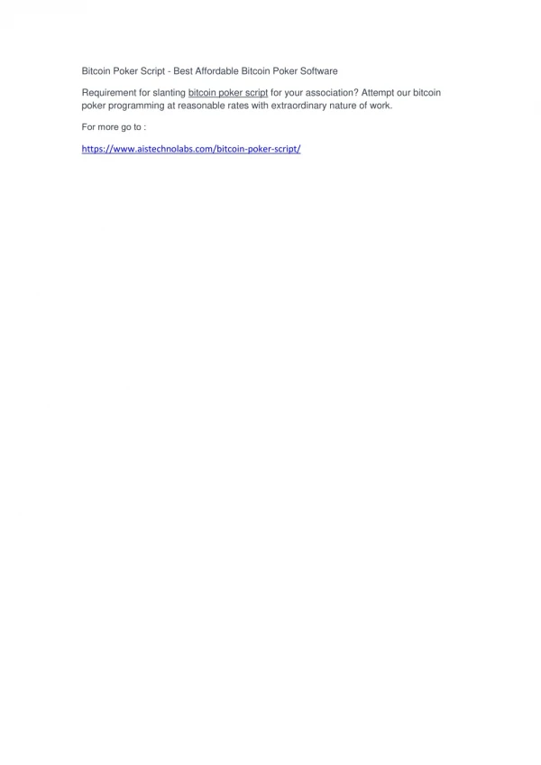 bitcoin poker script best affordable bitcoin
