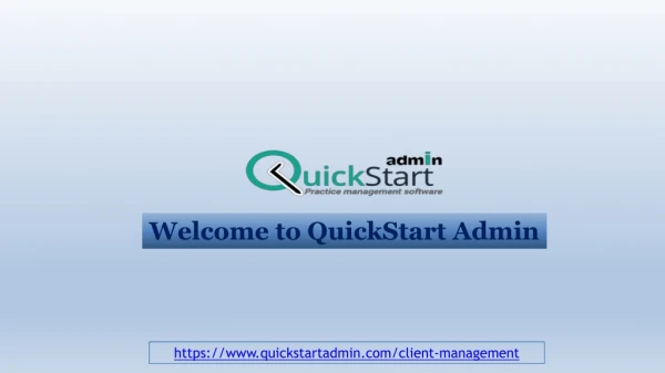welcome to quickstart admin