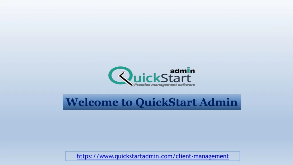 welcome to quickstart admin