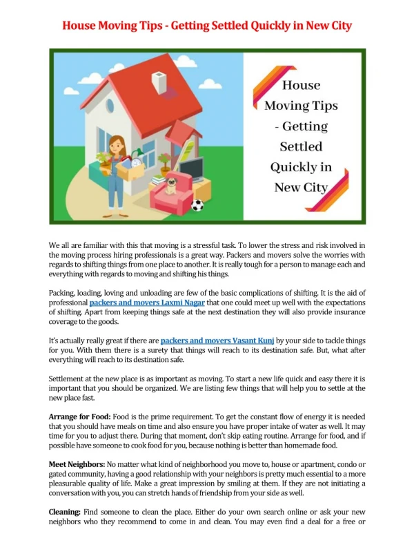 house moving tips getting settled quickly