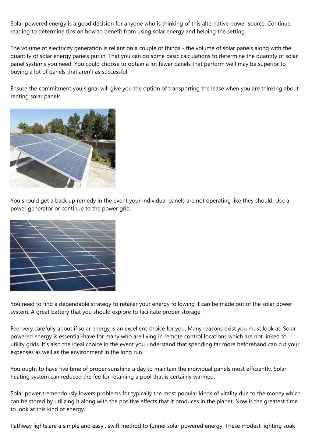 solar powered energy is a good decision