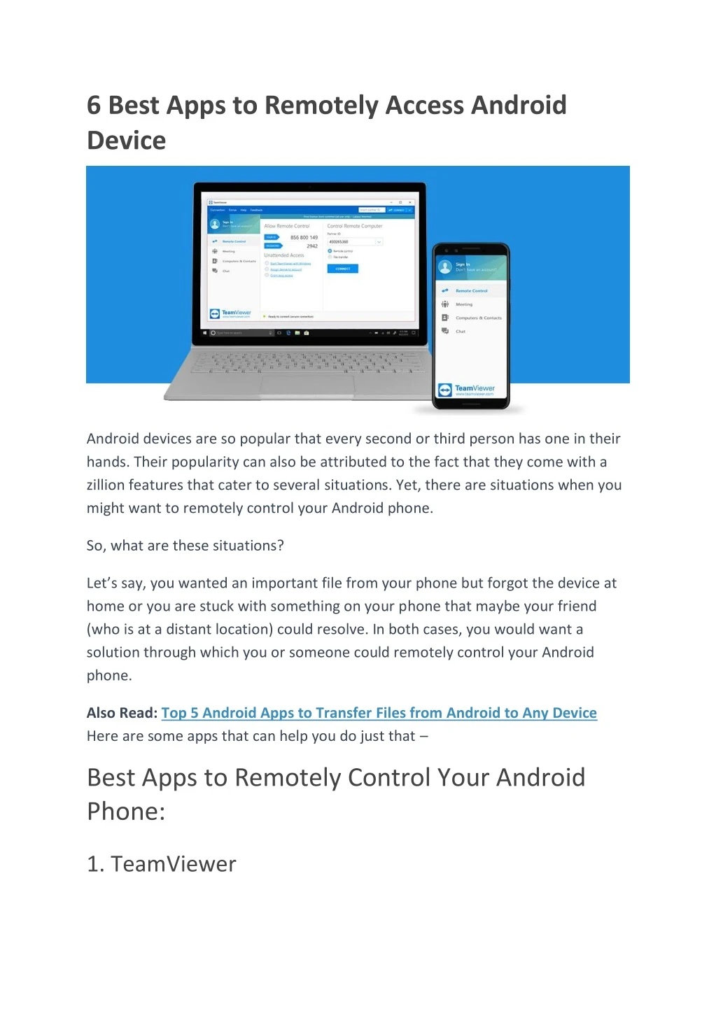 6 best apps to remotely access android device