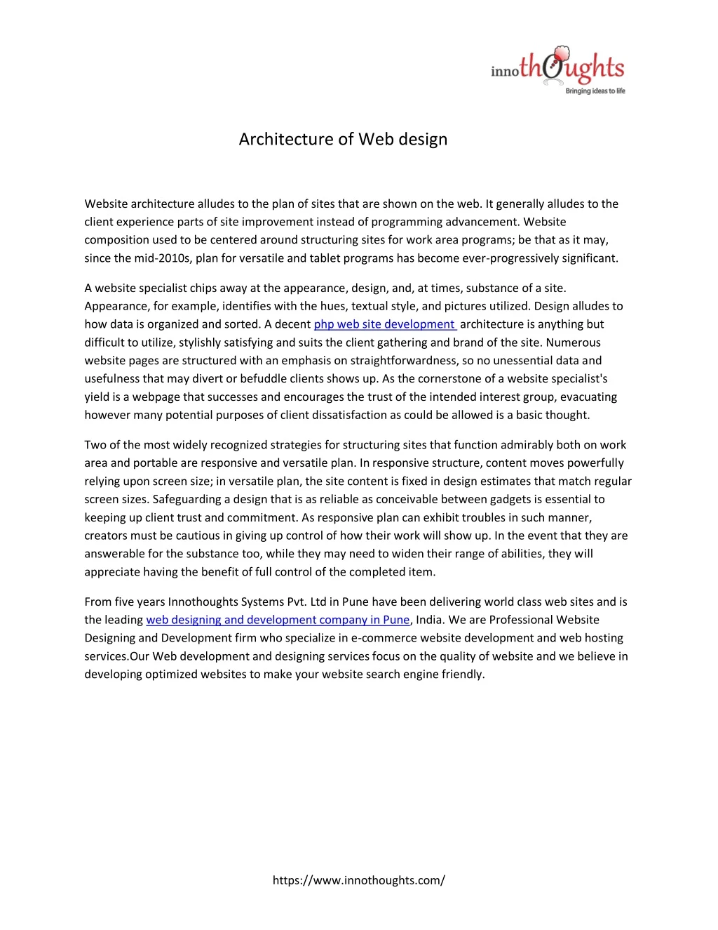 architecture of web design
