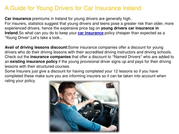 A Guide for Young Drivers for Car Insurance Ireland