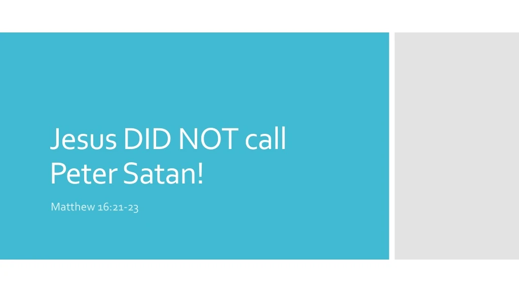 jesus did not call peter satan