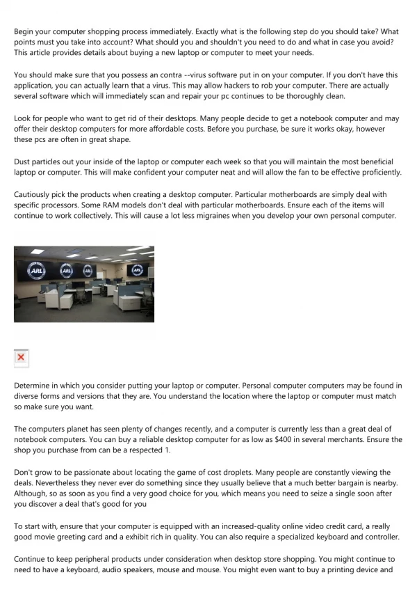begin your computer shopping process immediately