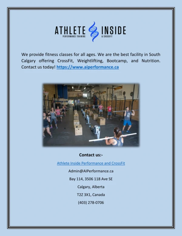 we provide fitness classes for all ages