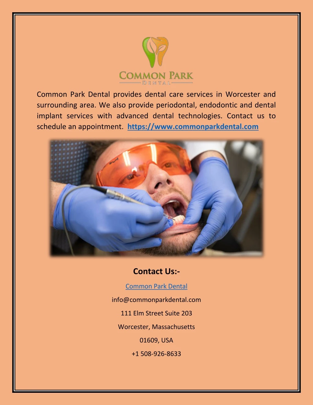 common park dental provides dental care services