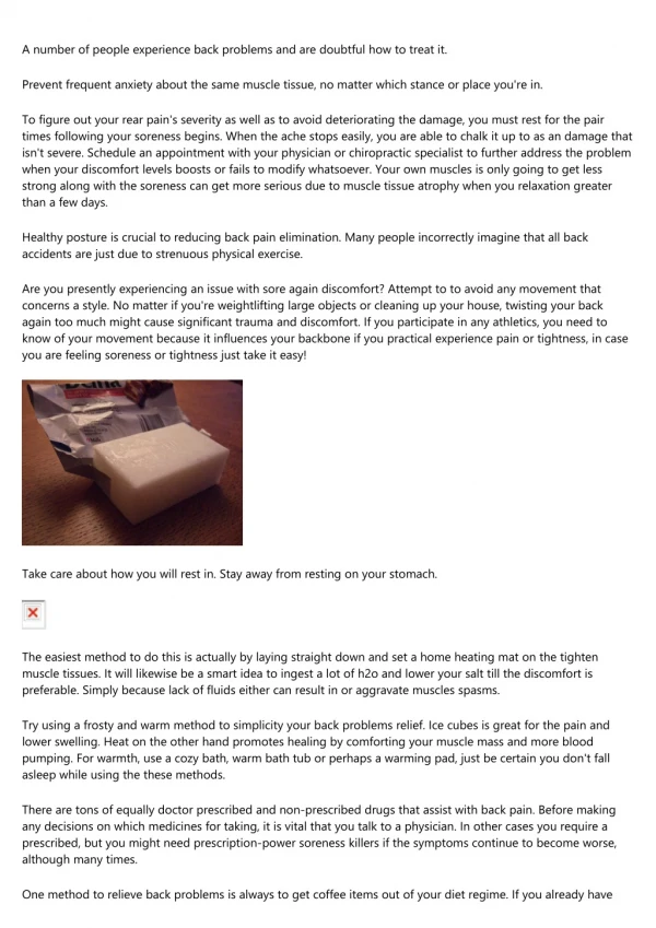 a number of people experience back problems