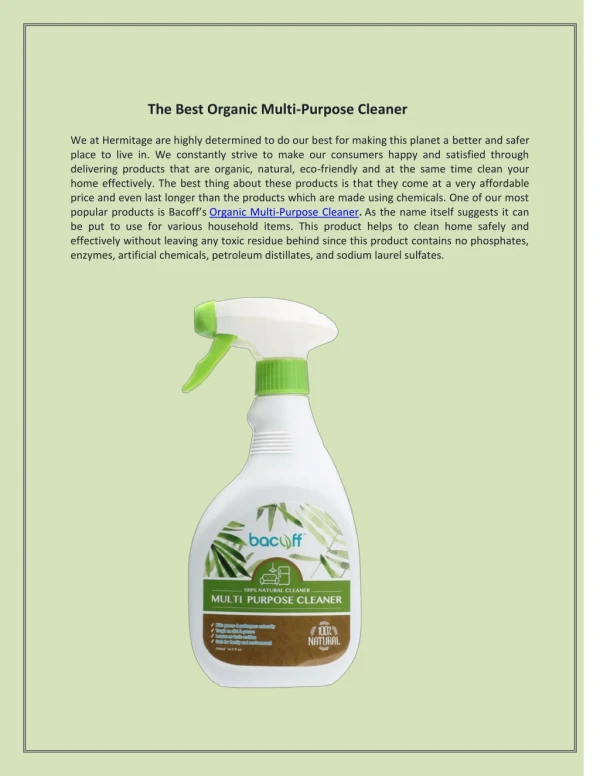 The Best Organic Multi-Purpose Cleaner