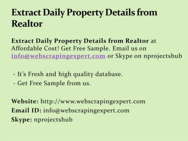 extract daily property details from realtor