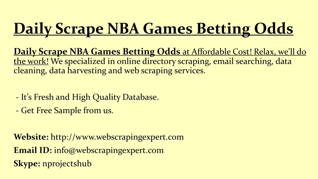 daily scrape nba games betting odds