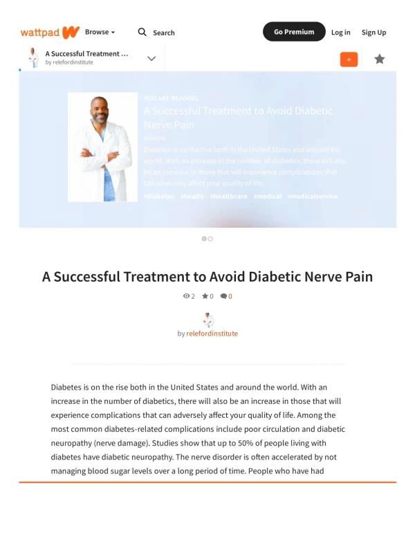 A Successful Treatment to Avoid Diabetic Nerve Pain