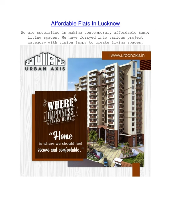 Affordable Flats In Lucknow