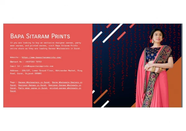 Bapa Sitaram Prints | Designer Sarees in Surat