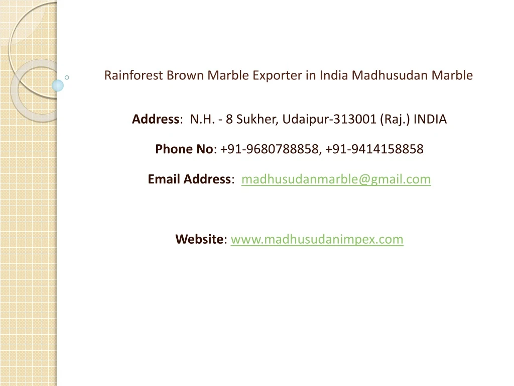 rainforest brown marble exporter in india madhusudan marble
