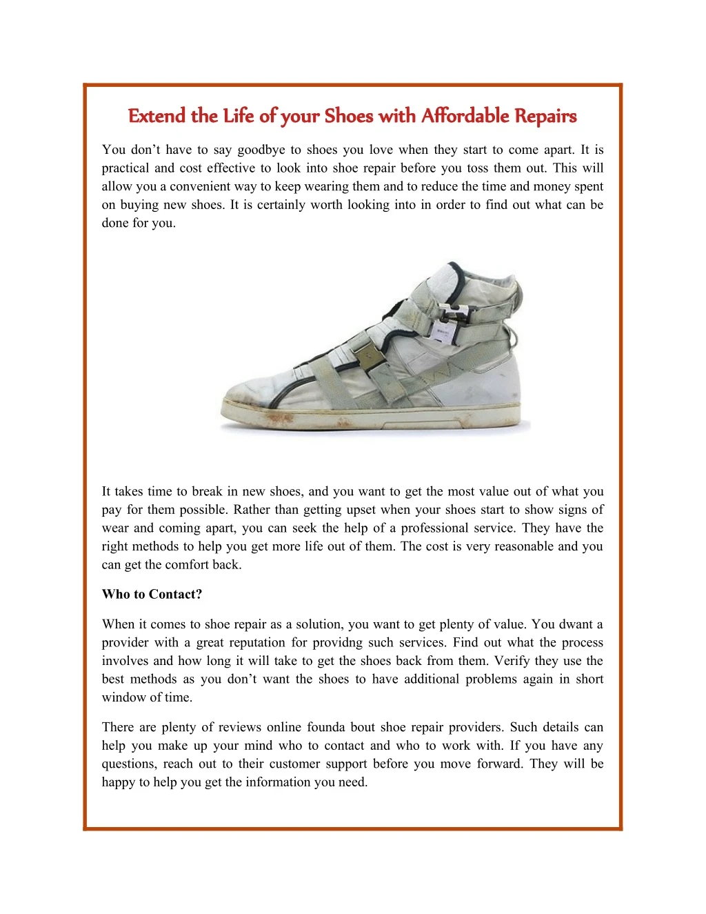 extend the life of your shoes with affordable