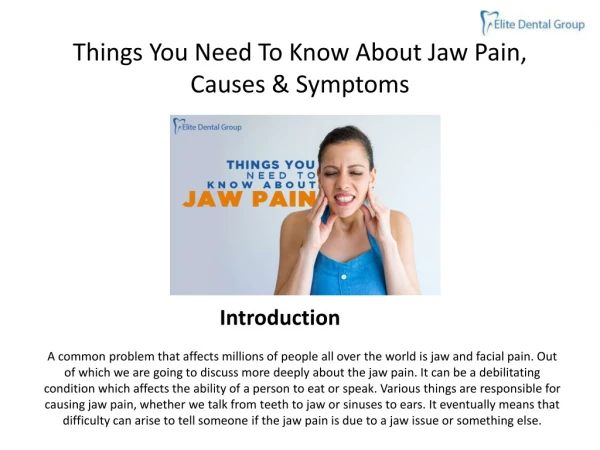 Things You Need To Know About Jaw Pain, Causes & Symptoms