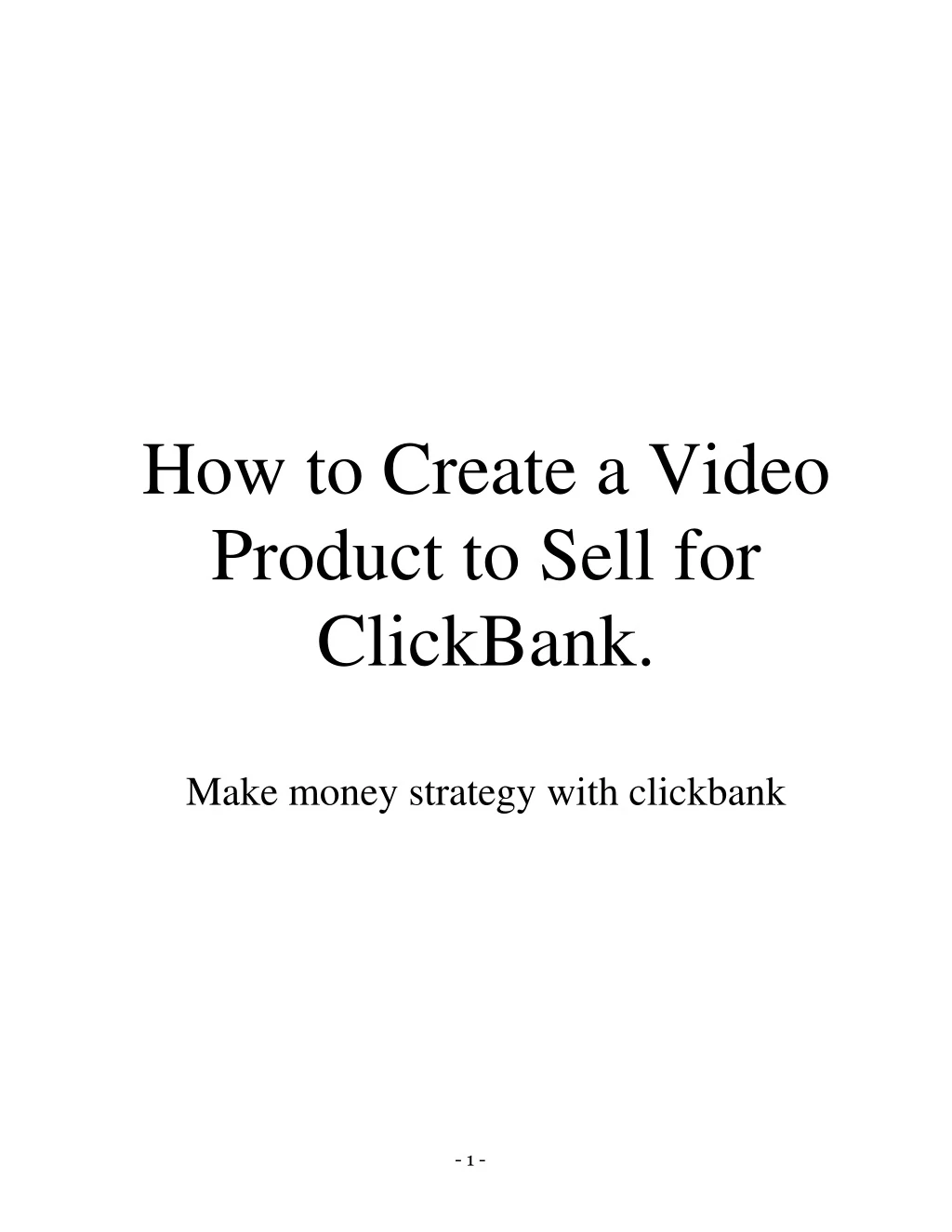 how to create a video product to sell