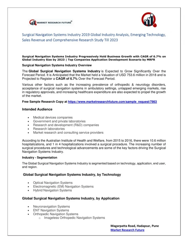 surgical navigation systems industry surgical