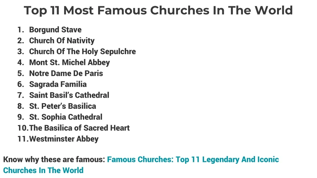 top 11 most famous churches in the world
