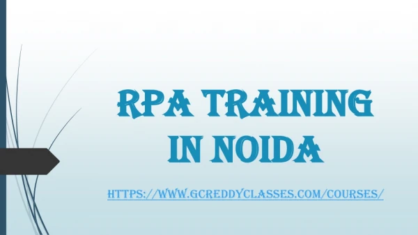 rpa training in noida