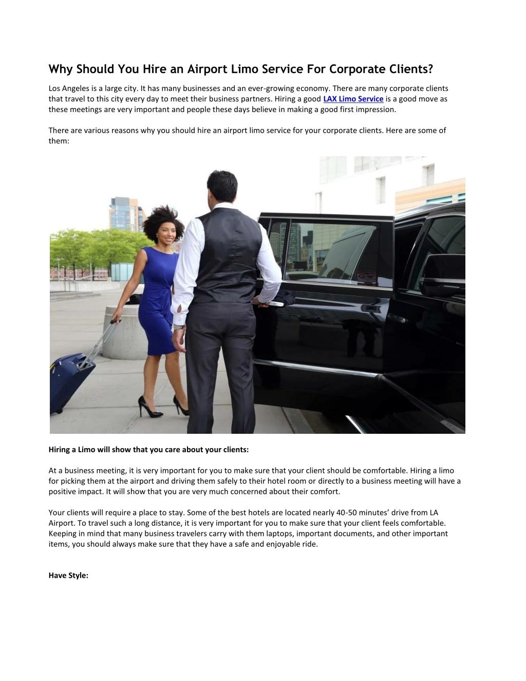 why should you hire an airport limo service