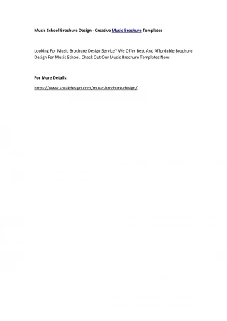 Music School Brochure Design - Creative Music Brochure Templates