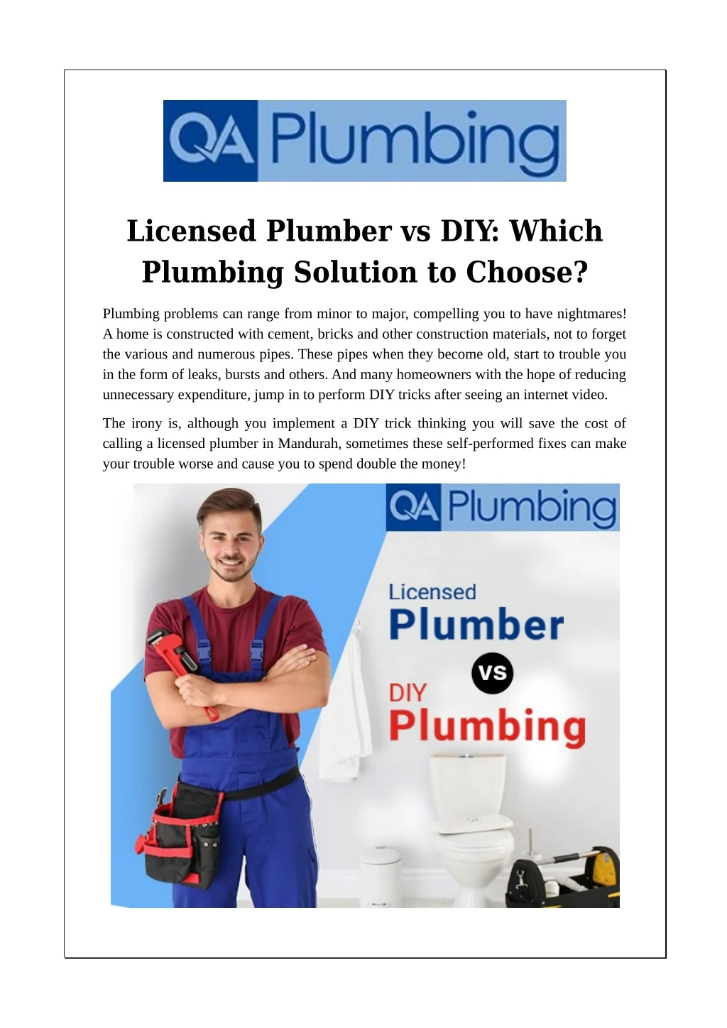 licensed plumber vs diy which plumbing solution