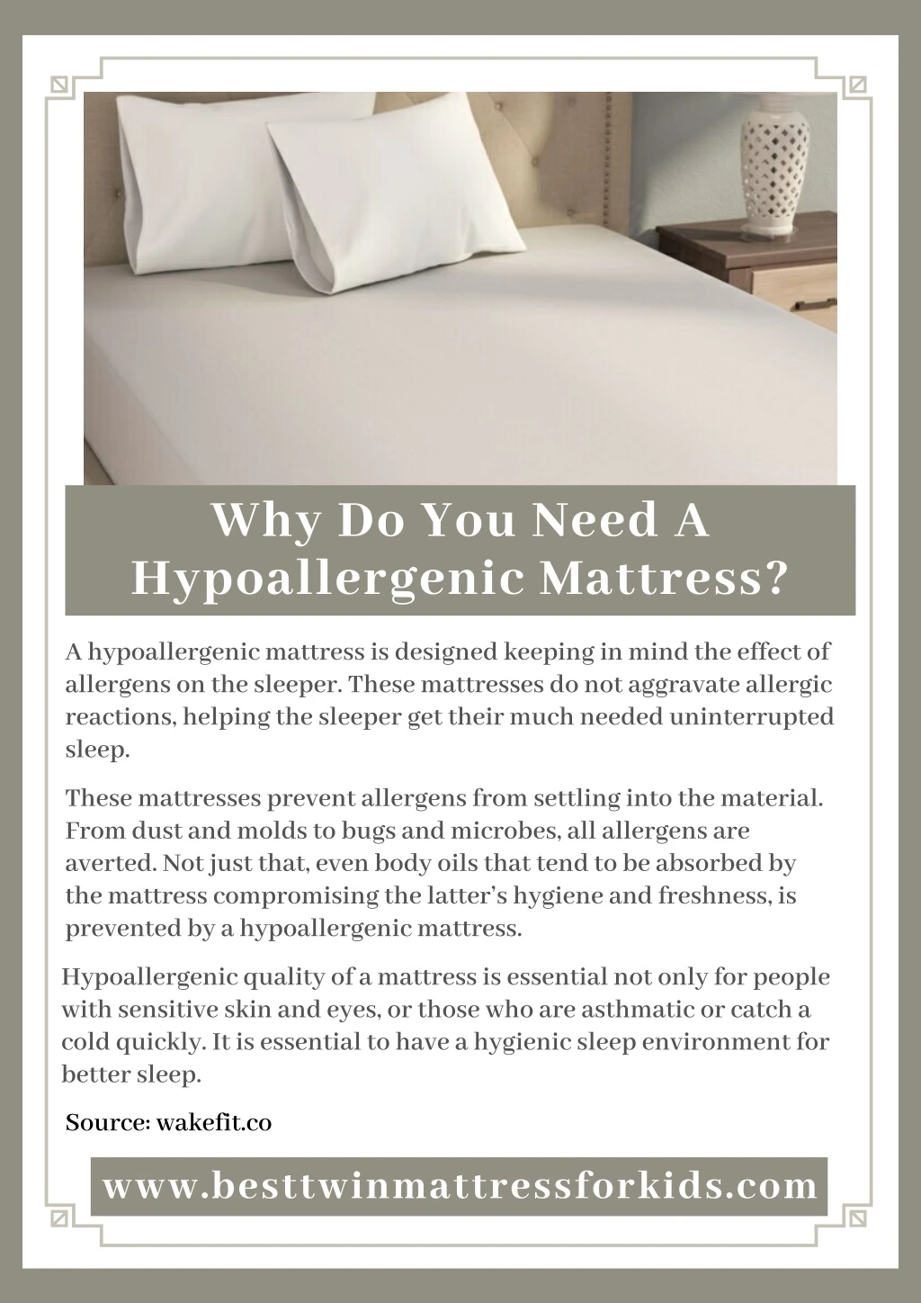 why do you need a hypoallergenic mattress