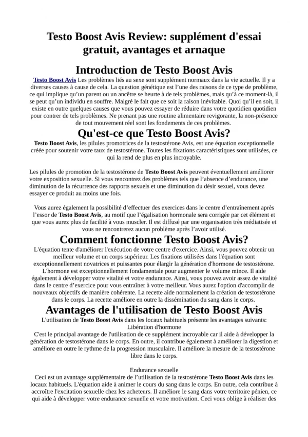 testo boost avis review suppl ment d essai