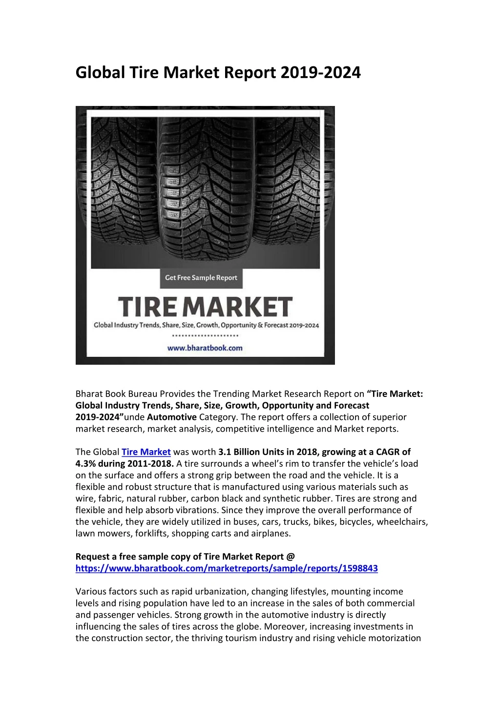 global tire market report 2019 2024