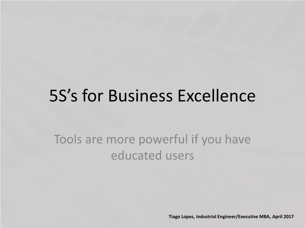 5s s for business excellence