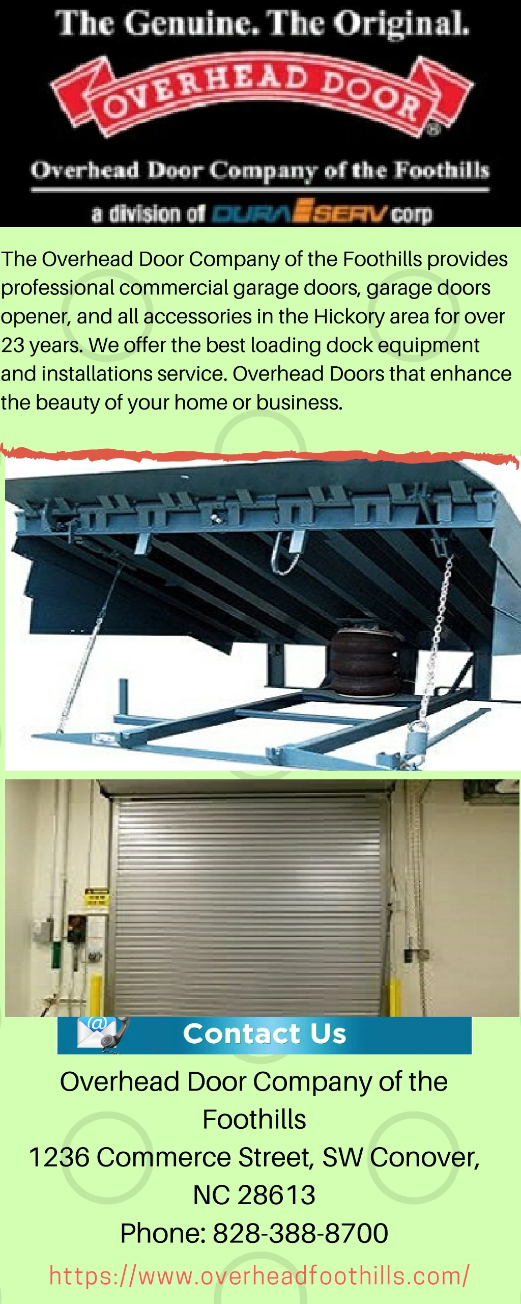 the overhead door company of the foothills