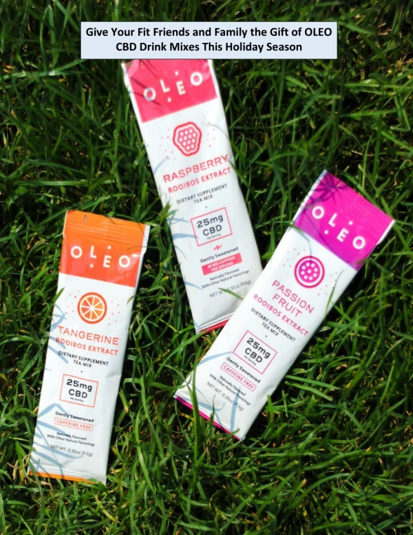 Give Your Fit Friends and Family the Gift of OLEO CBD Drink Mixes This Holiday Season