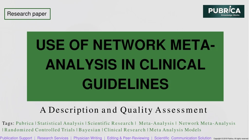 use of network meta analysis in clinical guidelines