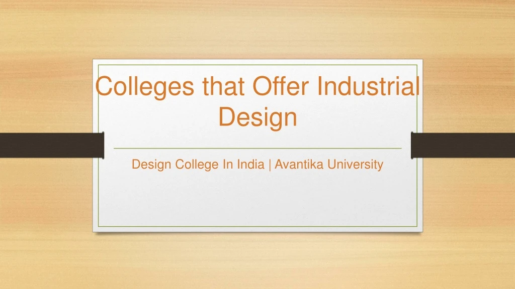 colleges that offer industrial design