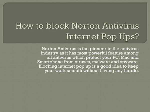 How to block Norton Antivirus InternetPopup?