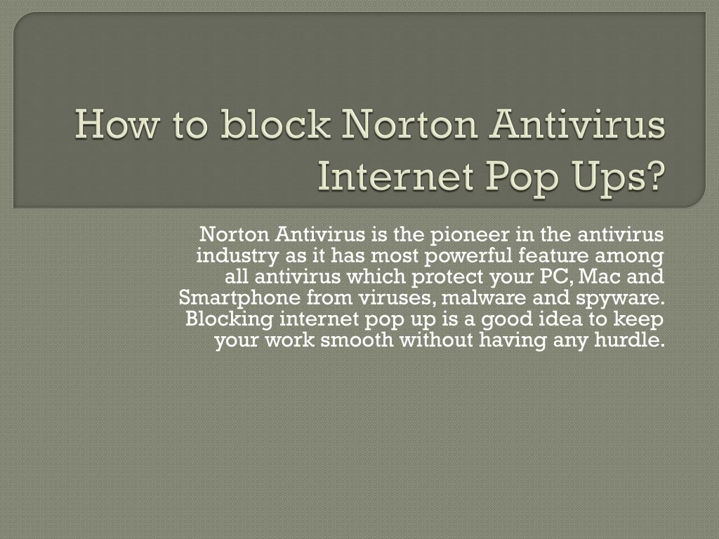 how to block norton antivirus internet pop ups