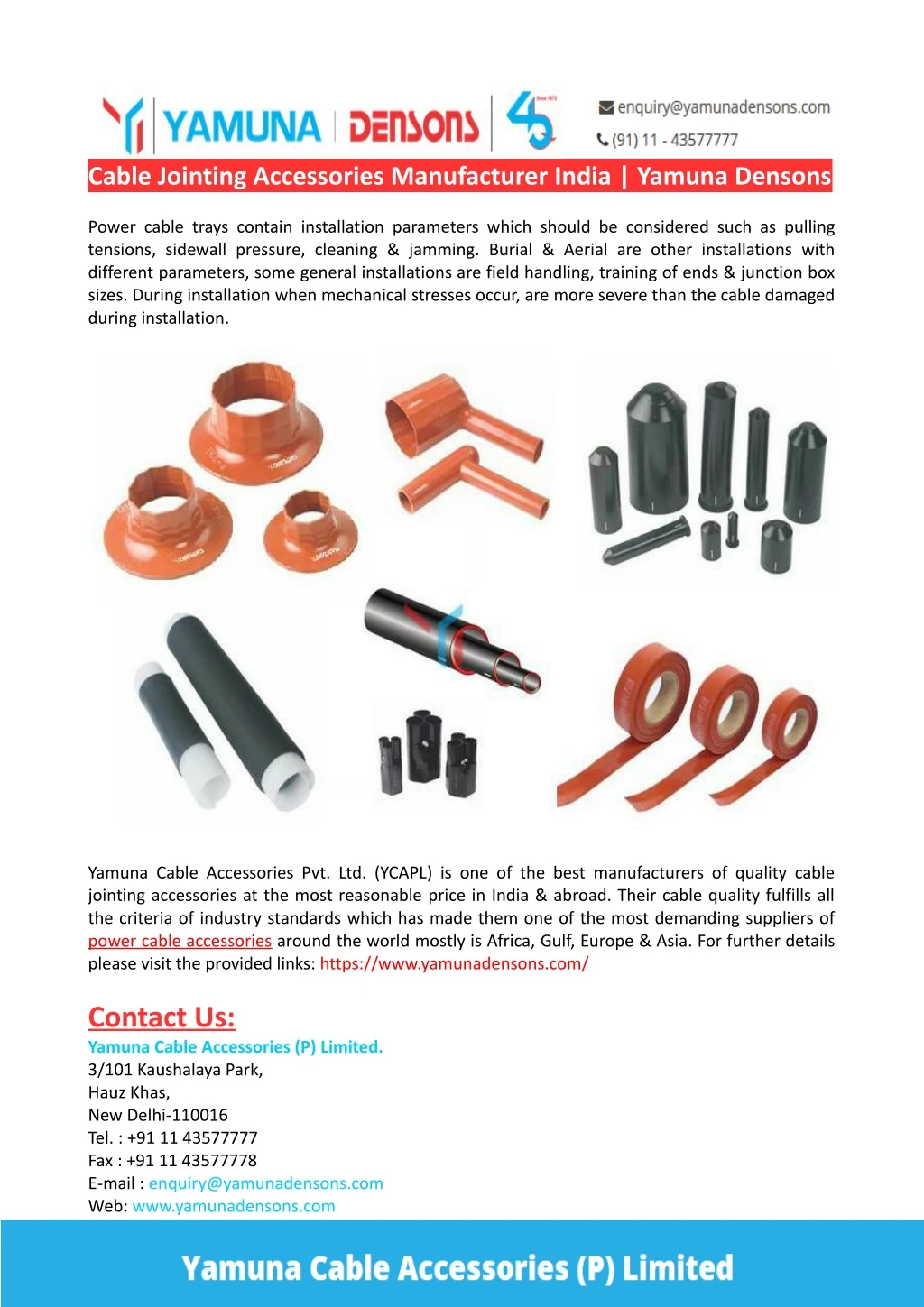 cable jointing accessories manufacturer india