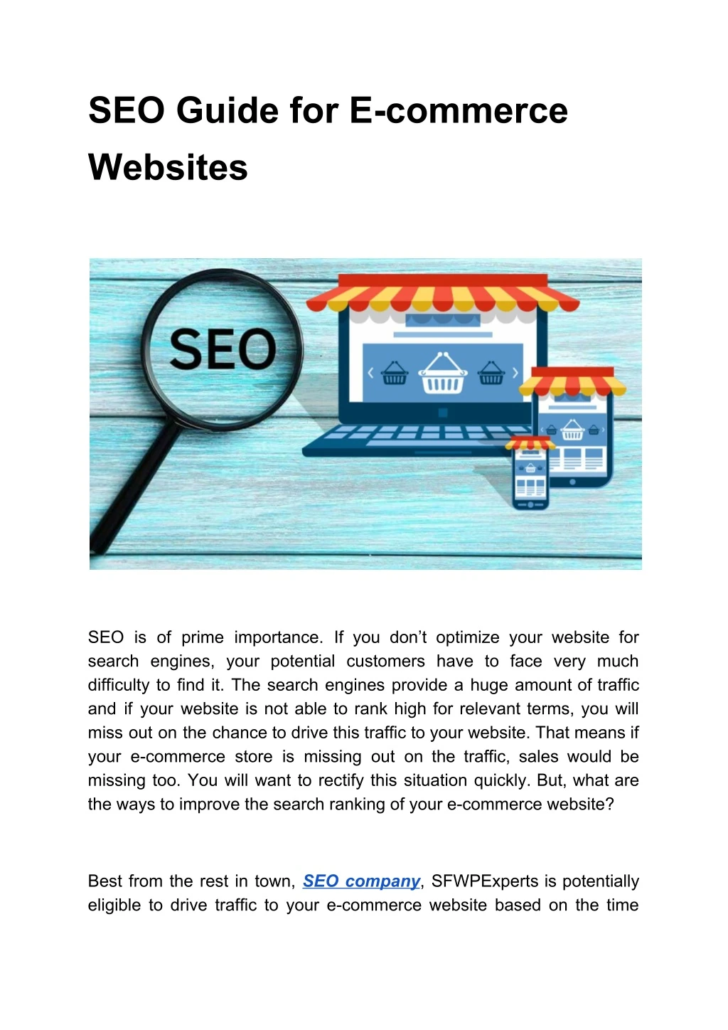 seo guide for e commerce websites