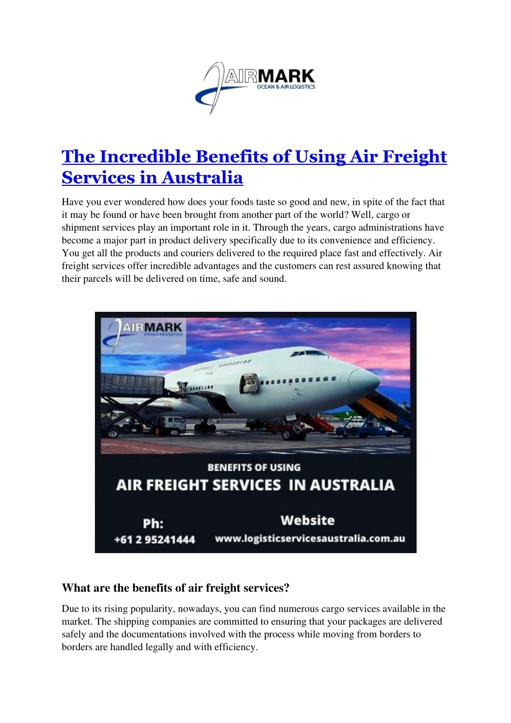 the incredible benefits of using air freight