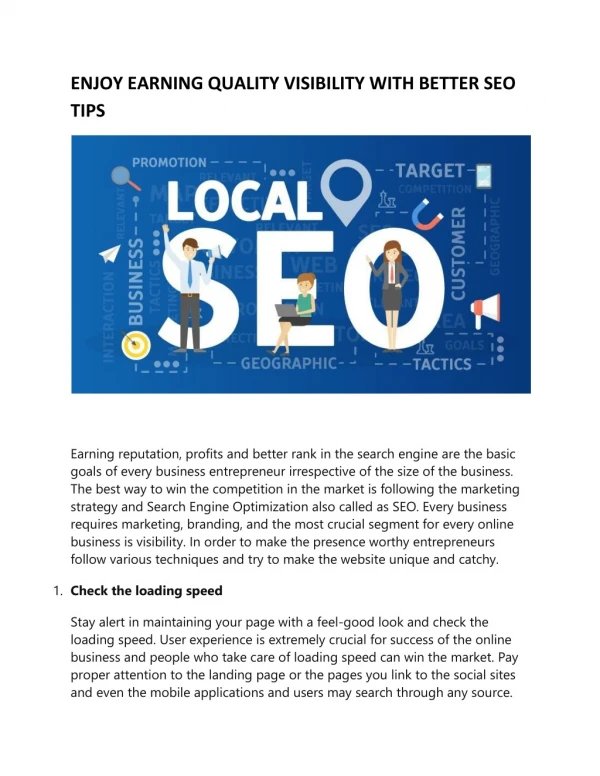 enjoy earning quality visibility with better