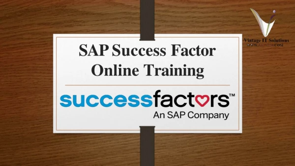 SAP SuccessFactors Online Training | SAP Success Factors ppt