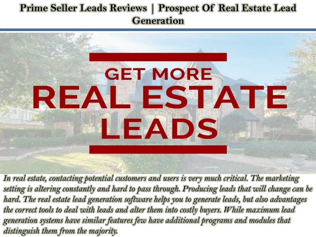 prime seller leads reviews prospect of real