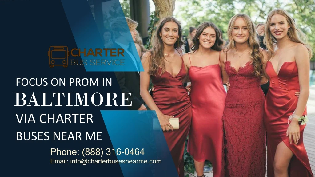 focus on prom in baltimore via charter buses near